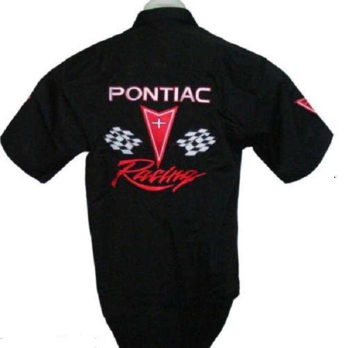 chemise pontiac racing chemisette noire logo brodé S au 6XL