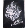 plaque pin up 666 tole aviatrice sexy flammes affiche métal pub