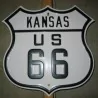 Route 66 Coat of Arms Kansas Advertising Tole USA Bar Loft