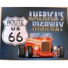 Hot Rod Plate Orange America's Highway Advertising Tole