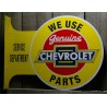 plaque chevy parts double face jaune tole publicitaire usa