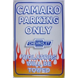 plaque camaro parking flammes chevrolet tole publicitaire plaque camaro parking flammes chevrolet tole publicitaire