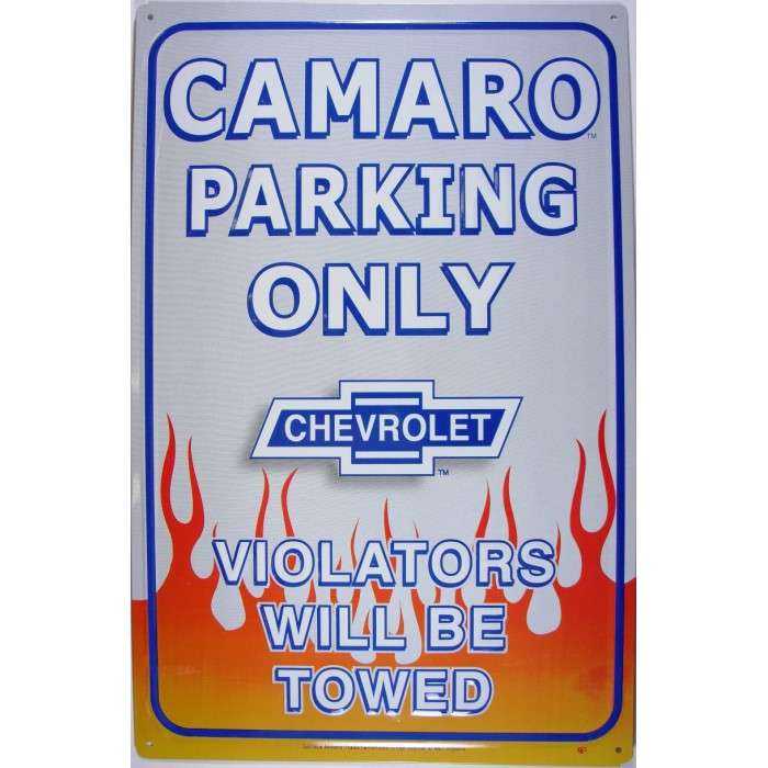 plaque camaro parking flammes chevrolet tole publicitaire plaque camaro parking flammes chevrolet tole publicitaire
