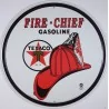 plaque texaco casque pompier rond fire chief deco huile usa