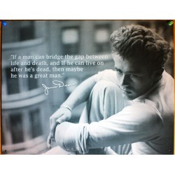 James Dean plaque in front of buildings Tole Pub USA poster
