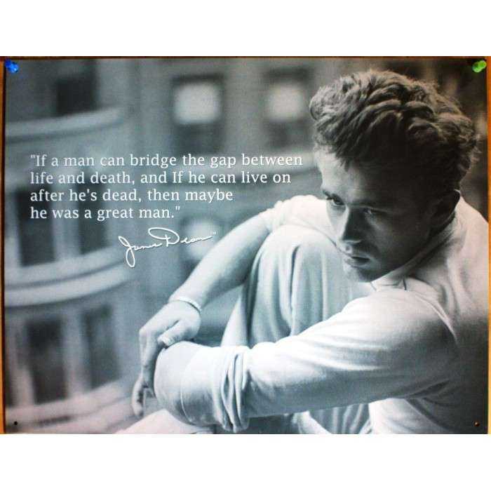 James Dean plaque in front of buildings Tole Pub USA poster