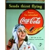 plaque coca cola pin up aviatrice tole deco bar diner loft