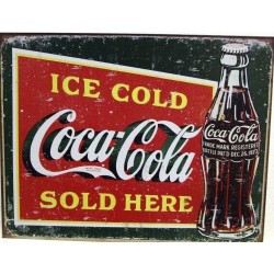 plaque coca cola sold here tole deco viellit pub bar café us