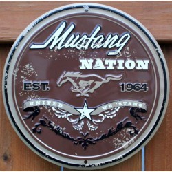Plate Ford Mustang Brown East 1964 Tole Deco Garage Loft