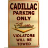 plaque cadillac parking only doré , deco tole pub garage usa