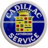 Plate Cadillac Service Round Blue Deco Metal Pub Garage