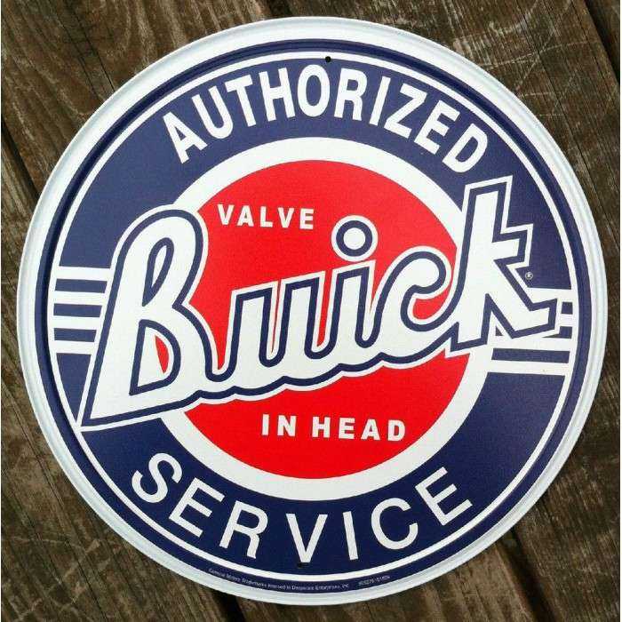 Buick round plate authorized service tole deco garage usa