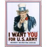 Plaque I want you for us army uncle sam poster tole usa