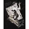 plaque pin up sexy robe noir live em hell tole deco rock roll trash affiche