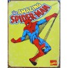 plaque super hero spiderman sur fond jaune amazing usa