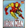 plaque super hero the invincible iron man sur fond bleu usa