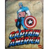 plaque super hero captain america debout sur fond beige usa