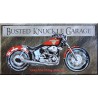 Plate busted knuckle garage motorcycle deco tole metal usa loft