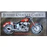 Plate busted knuckle garage motorcycle deco tole metal usa loft