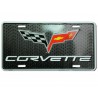 plaque d'immatriculation chevrolet corvette drapeau carbone
