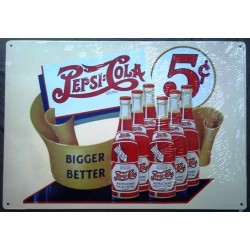 plaque pepsi cola bigger better tole pub affiche tole usa plaque pepsi cola bigger better tole pub affiche tole usa