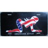plaque d'immatriculation pin up en drapeau usa american styl