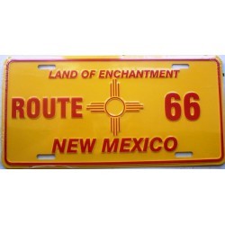 plaque d'immatriculation route 66 new mexico jaune tole usa plaque d'immatriculation route 66 new mexico jaune tole usa