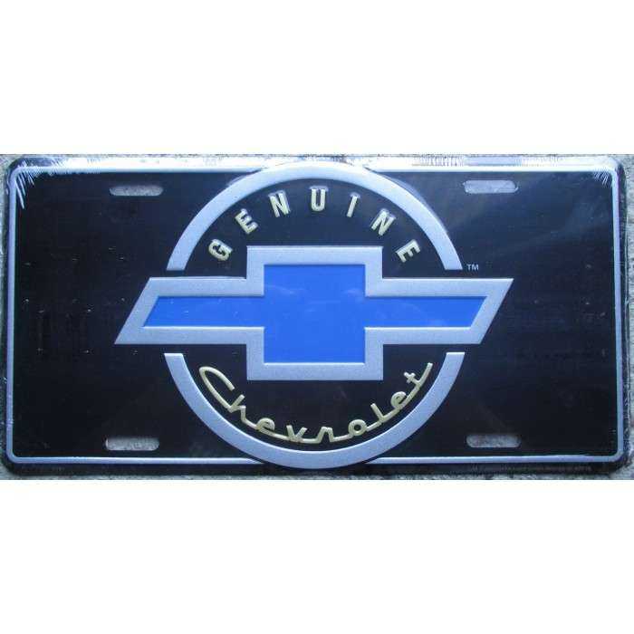 plaque d'immatriculation chevrolet genuine bleu affiche tole