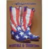 plaque botte drapeau usa tole déco americaine affiche