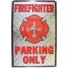 plaque pompier en alu rect firefighter parking affiche méta