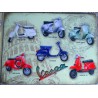 plaque vespa beige et differents modèles tole pub scooter