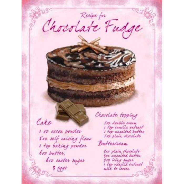 Plaque Gateau Chocolate Fudje Deco Tole Metam Pub Affiche Plaque Gateau Chocolate Fudje Deco Tole Metam Pub Affiche