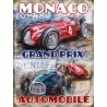 Grand Prix Monaco Plate Racing Car Tole Deco Garage