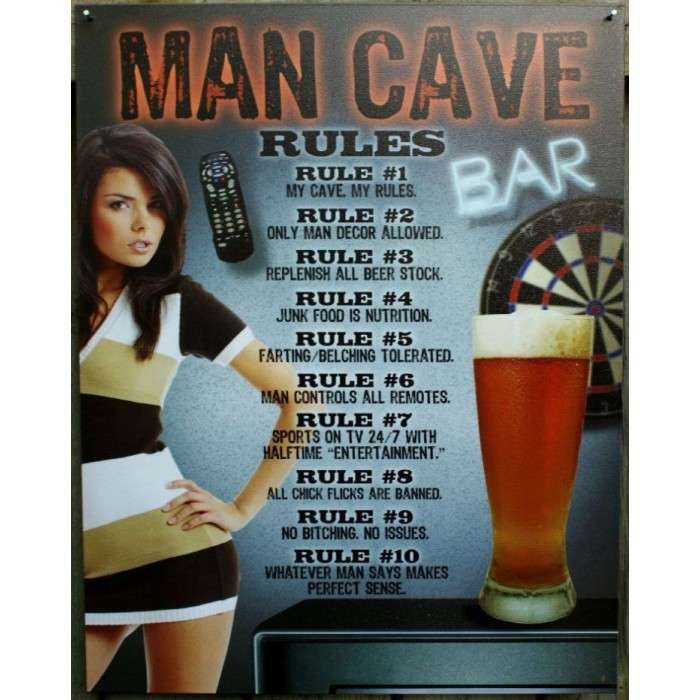 plaque man cave femme sexy robe courte tole deco bar usa