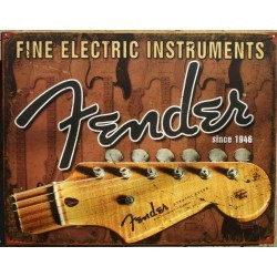 plaque fender manche marron deco guitariste fine electric instruments