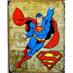 plaque superman sur fond marron tole deco affiche metal