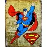 Superman plate on brown background Tole Deco metal poster