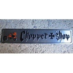 Street sign chopper shop tole deco biker garage poster