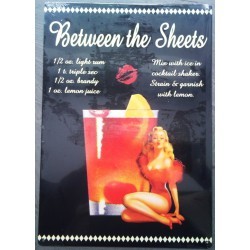 plaque cocktail beetwen sheets tole deco bar affiche metal