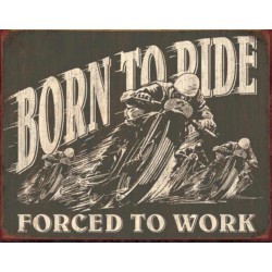 plaque moto born to ride course deco garage loft diner pub