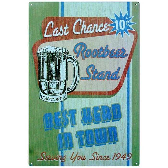 plaque last chance 10c beer best in town tole deco bar usa