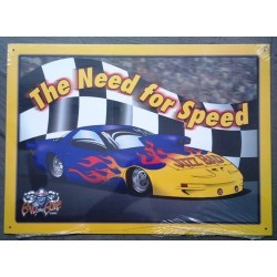 plaque the need for speed dragster racing tole publicitaire