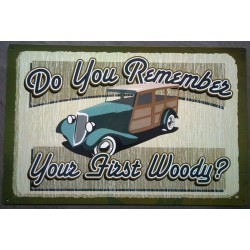 plaque woody remenber your first tole publicitaire usa deco