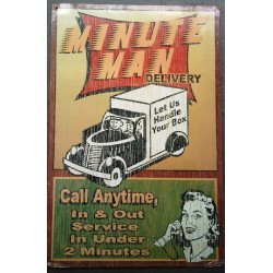 plaque minute man delivery style année 50 tole publicitaire