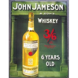plaque whisky jameson 6 years old tole deco bar diner usa