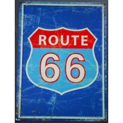 plaque route 66 bleu tole publicitaire diner loft bar usa