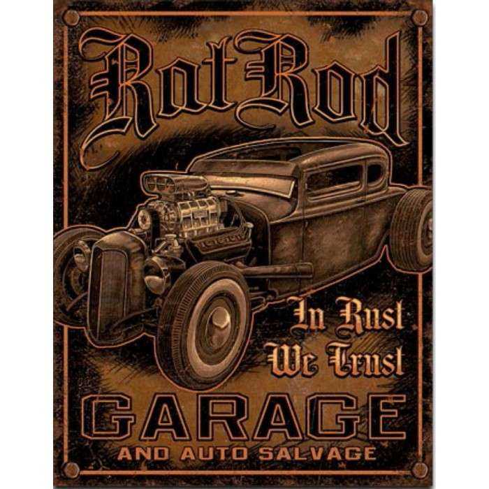 Autocollant RAT ROD IN RUST WE TRUST - Style Vintage Americana, Pour Hot Rod, Custom, Atelier