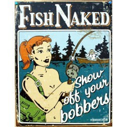 plaque humour fish naked peche nu tole deco humour usa