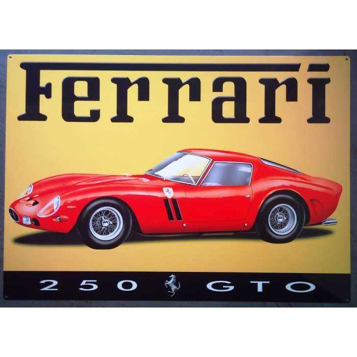 plaque ferrari 250 gto rouge tole pub deco garage voiture