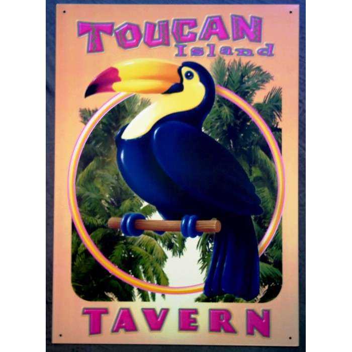 plaque toucan island tavern tole deco bar diner café usa
